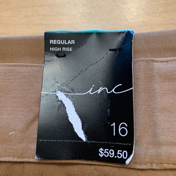 NWT INC International Concept Vivid Run Short Size 16 Tan High Rise - Picture 3 of 7